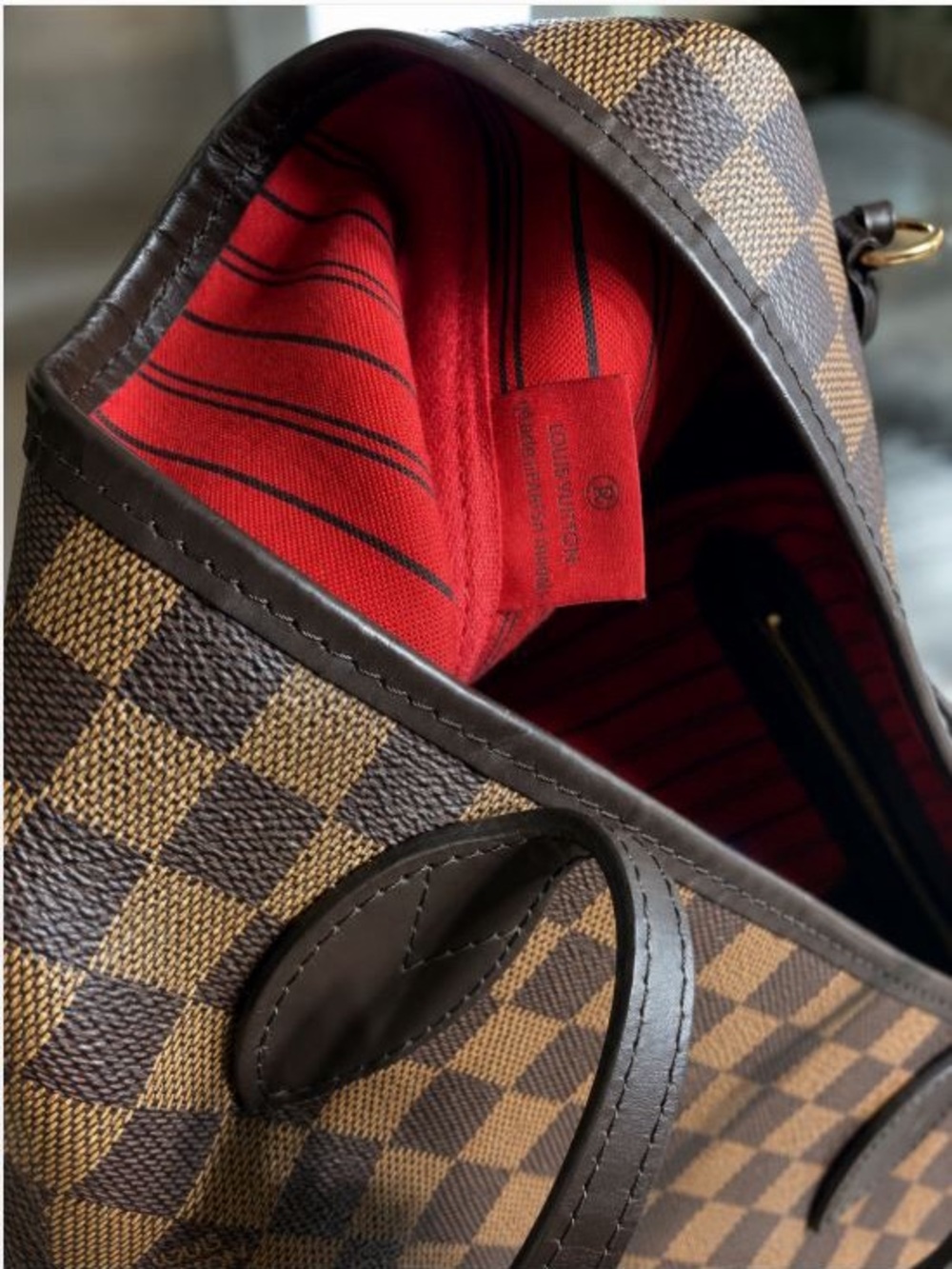 Louis Vuitton Brown Checkered Tote Bag - Picture 2 of 6